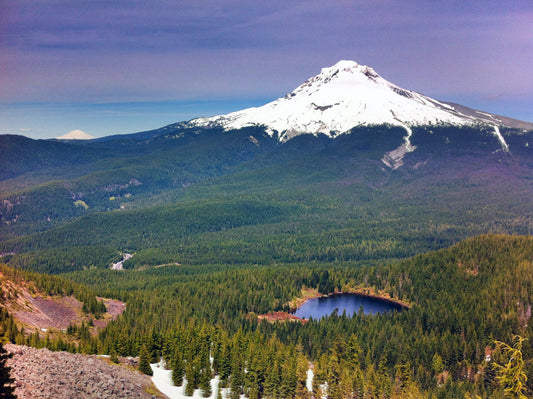 Mount Hood viewed from the south, with Mount Adams in the distance; photograph by Richard Stovall, USGS