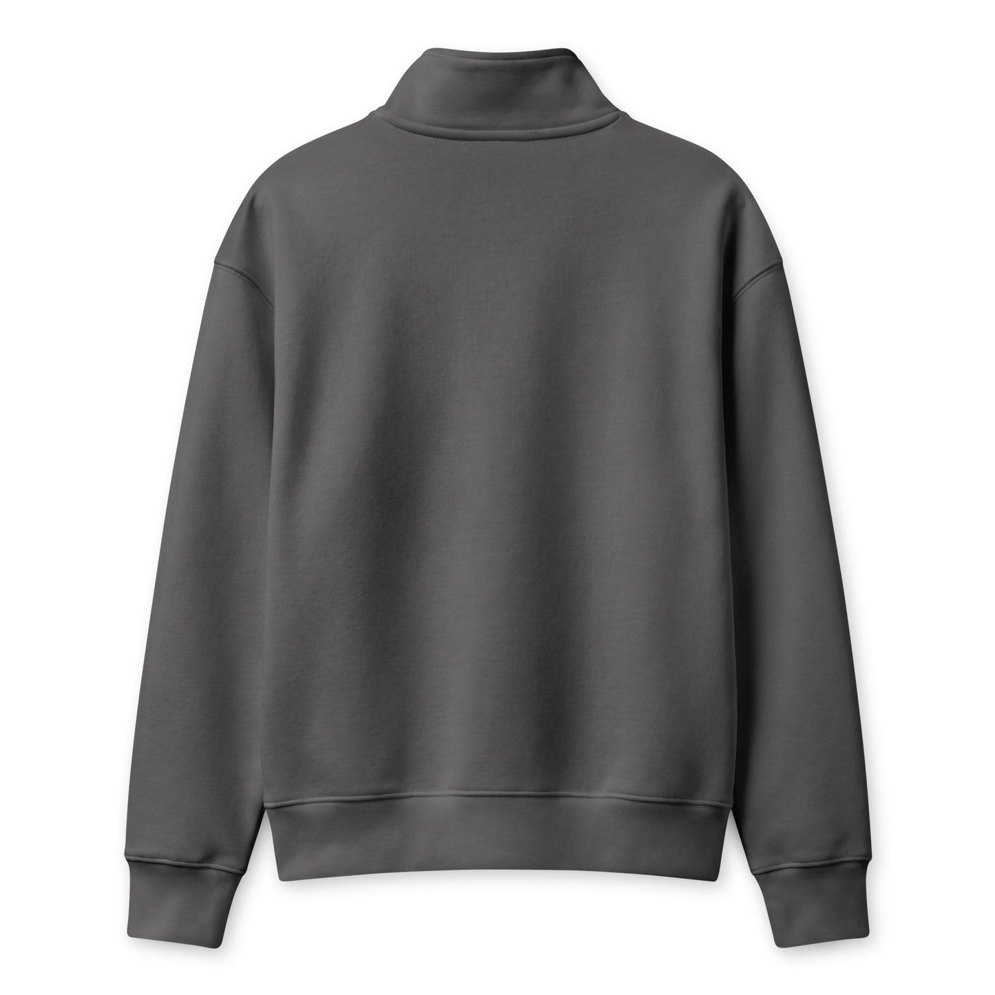 Mount Hood Heavyweight Half-Zip Fleece in asphalt, back product mockup