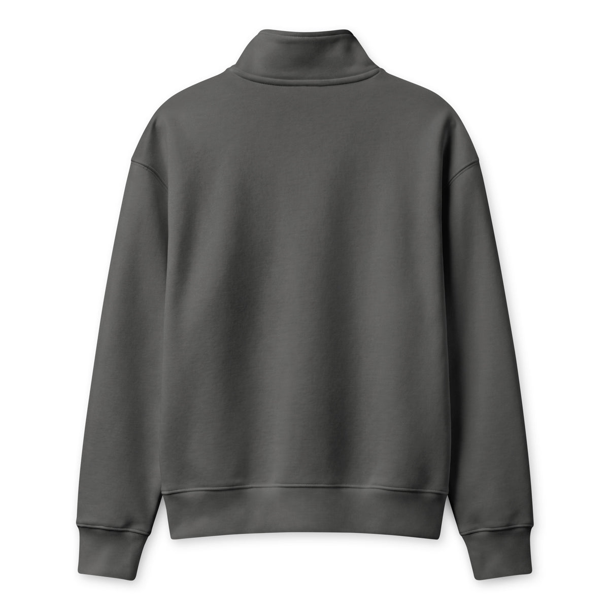 Mount Hood Heavyweight Half-Zip Fleece in asphalt, back product mockup