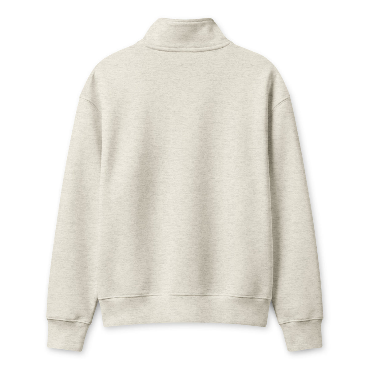 Mount Hood Heavyweight Half-Zip Fleece in vintage heather grey, back product mockup